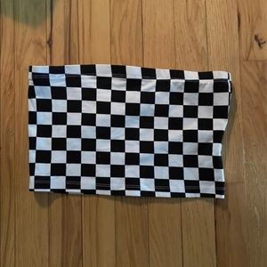 checkered crop top